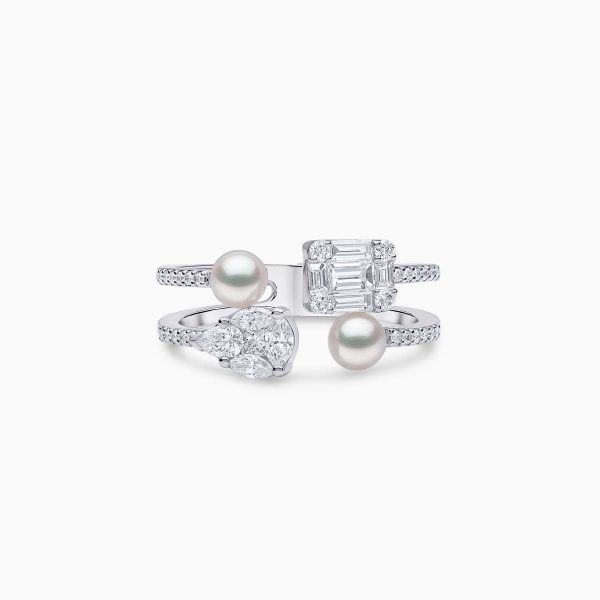 baby-glitz-18k-gold-akoya-pearl-and-multi-diamond-open-ring Baby Glitz 18K Gold Akoya Pearl and Multi Diamond Open Ring