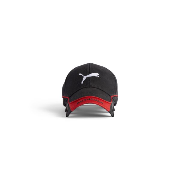 balenciaga-i-puma-cap-in-black-red Balenciaga I Puma Cap In Black/Red