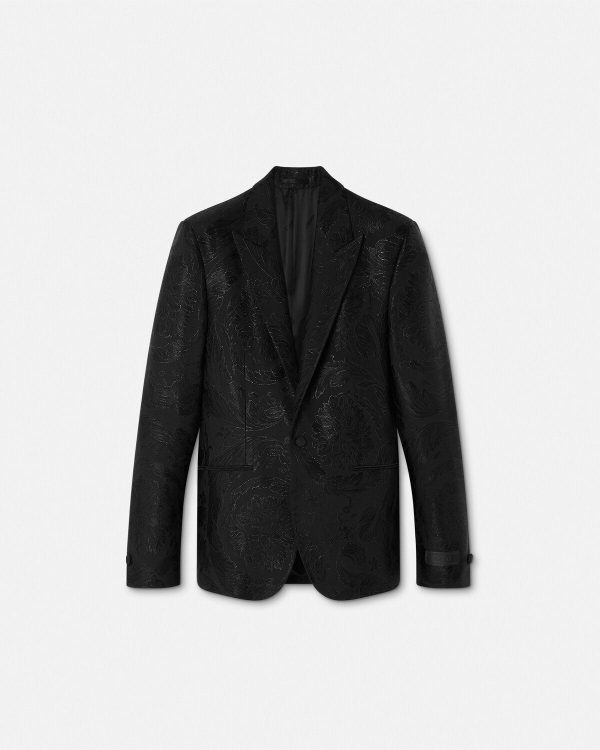 barocco-jacquard-single-breasted-blazer Barocco Jacquard Single-Breasted Blazer