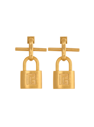brass-pulse-padlock-earrings Brass Pulse Padlock Earrings