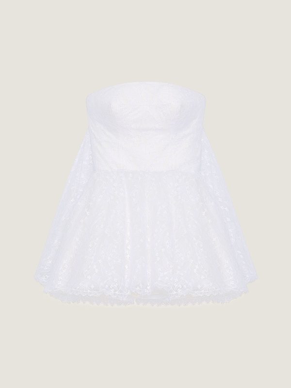 Bustier Cape Back Dress In Lace