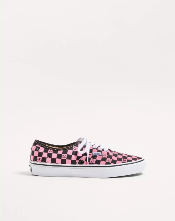 Ce Valentino Garavani And Vans Low-Top Trainer In Fabric With Vlogo Checkerboard Print