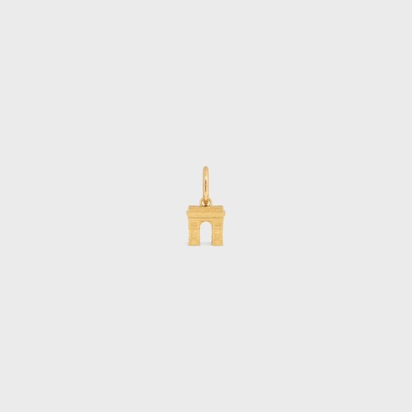 Celine Charms Arc De Triomphe In Brass With Gold Finish