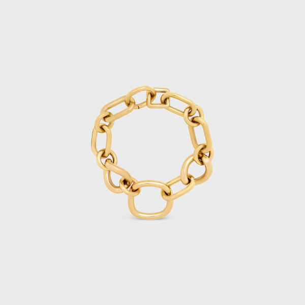 Celine Charms Modern Thin Gourmette In Brass With Gold Finish