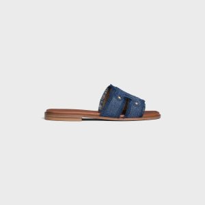 celine-marina-fringed-mule-in-denim Celine Marina Fringed Mule In Denim