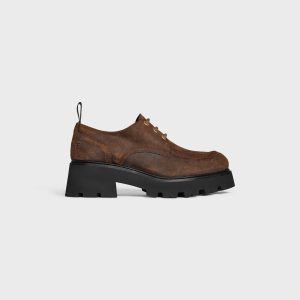 celine-triomphe-derbies-in-waxed-suede-calfskin Celine Triomphe Derbies In Waxed Suede Calfskin
