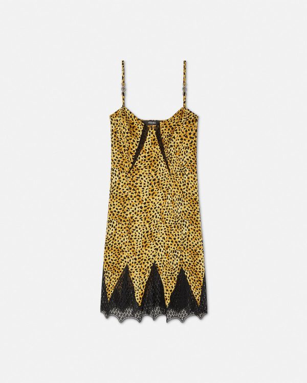 Cheetah Allover Silk Slip Mini Dress