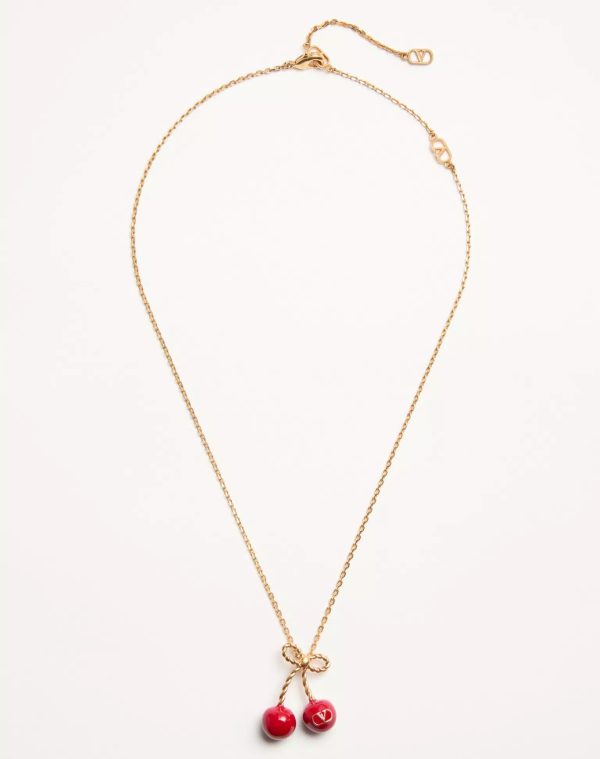 Cherryfic Metal And Enamel Necklace