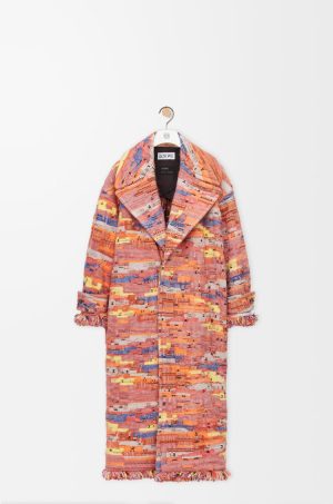 Coat In Wool Blend Jacquard