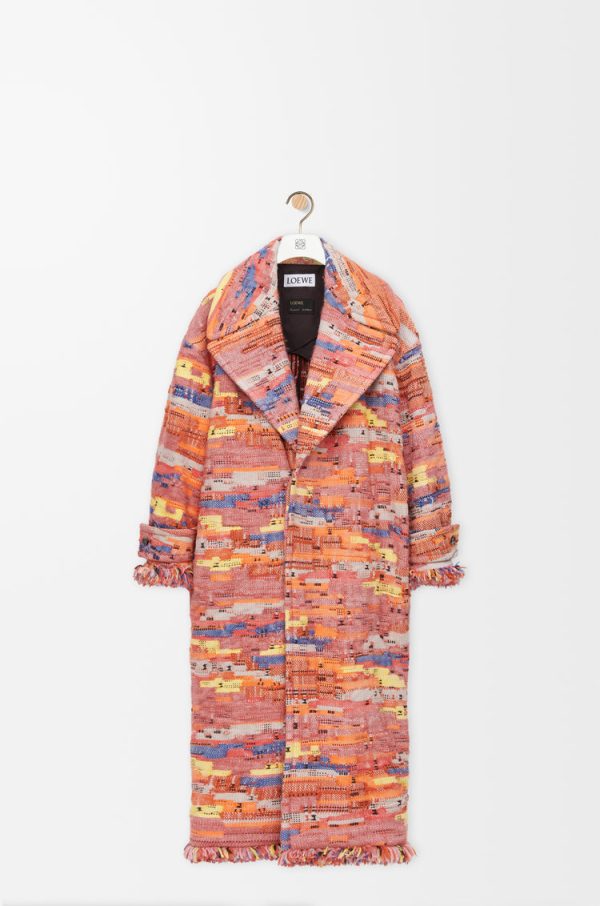 Coat In Wool Blend Jacquard