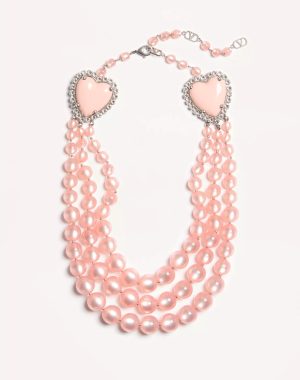 Coeur Hyperbole Necklace in Metal, Resin and Crystals