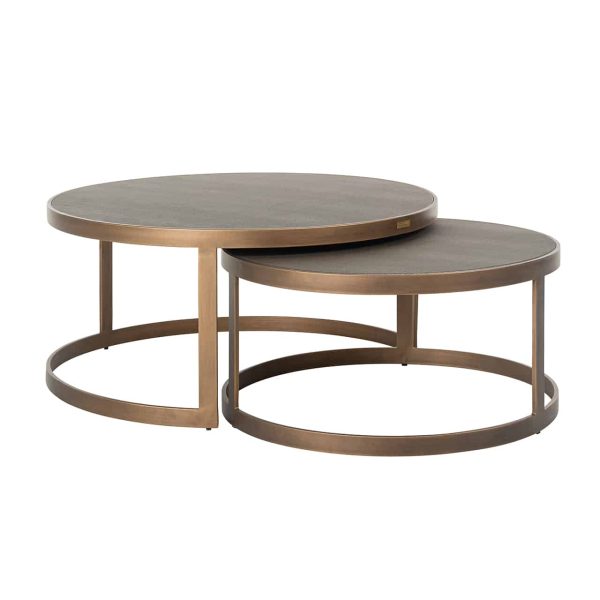 coffee-table-bloomingville-set-of-2-round-shagreen-gold Coffee table Bloomingville set of 2 round shagreen (Gold)