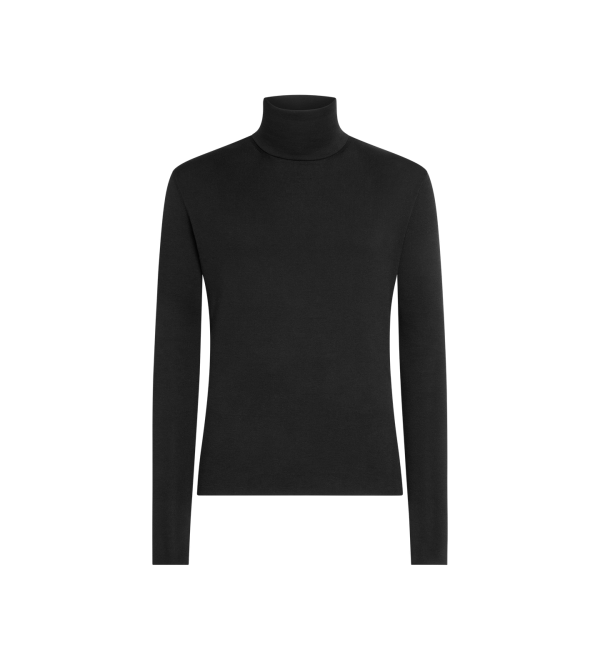 Cotton Jersey Roll Neck Sweater
