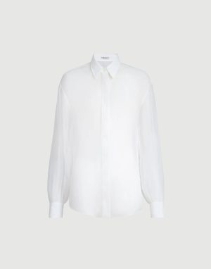 Crispy Silk Shirt With Monili
