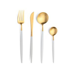cutipol-goa-cutlery-set-white-gold Cutipol - GOA Cutlery Set - White Gold
