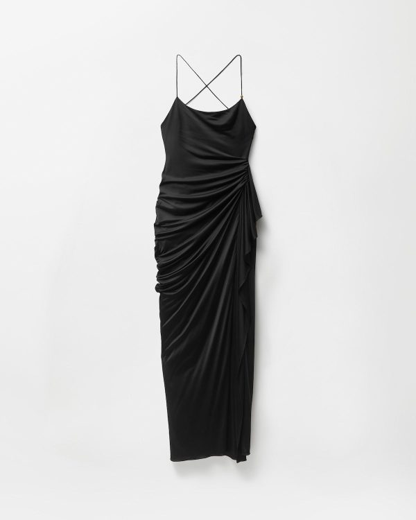 Draped Viscose-Jersey Gown