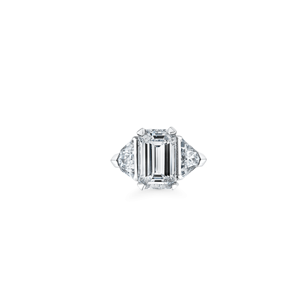 Emerald Cut Three Stone Engagement Ring