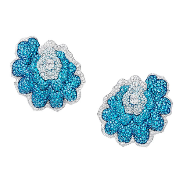 Enchanted Garden Titanium Diamond Flower Earrings