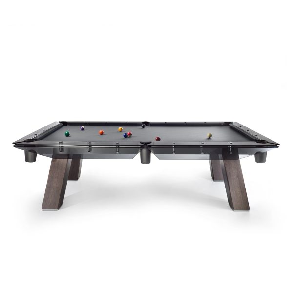 Filotto Wood Billiard Table with Dark Oak & Smoked Glass