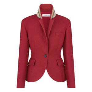 Fitted Jacket Wool and Silk Grain de Poudre