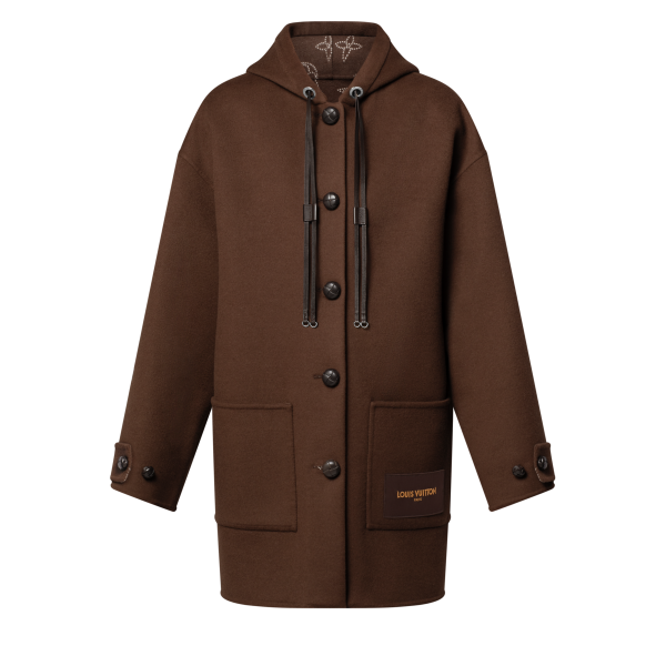 Hooded Button-Up Coat