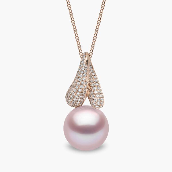Jazz 18K Gold Pearl and Diamond Twist Pendant