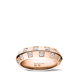 Le Damier de Louis Vuitton Medium Ring, Rose Gold and Diamonds