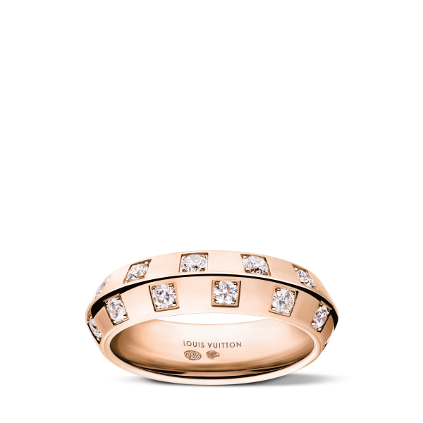 le-damier-de-louis-vuitton-medium-ring-rose-gold-and-diamonds Le Damier de Louis Vuitton Medium Ring, Rose Gold and Diamonds