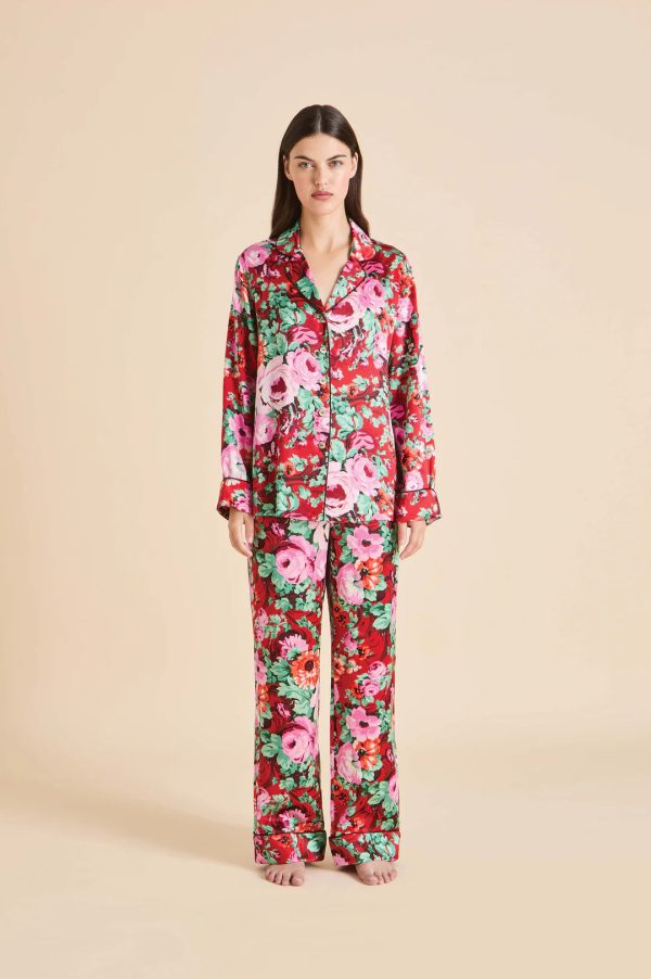 Lila Moulin Red Floral Pyjamas