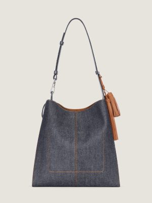 medium-belted-hobo-bag-in-denim Medium Belted Hobo Bag In Denim