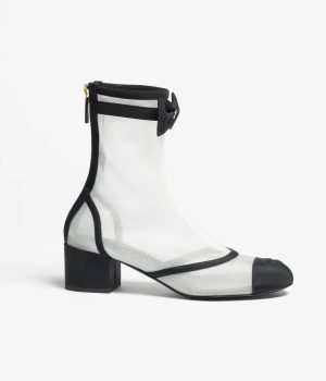 Mesh & Grosgrain Short Boots