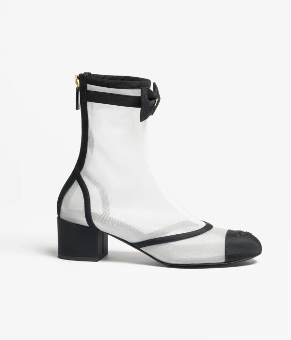 Mesh & Grosgrain Short Boots