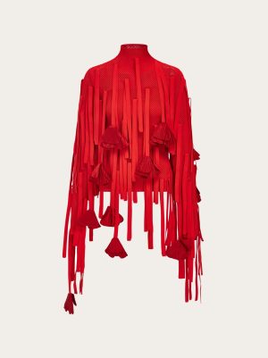 Mesh Top With Flower Detail