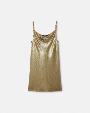 Metal Mesh Slip Mini Dress