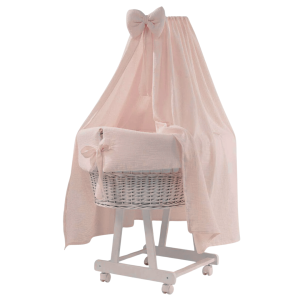 Mia Canopy Crib in Pink
