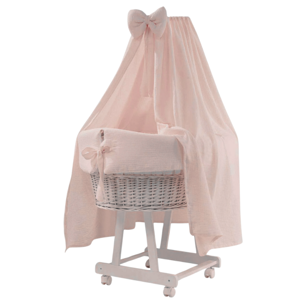 Mia Canopy Crib in Pink