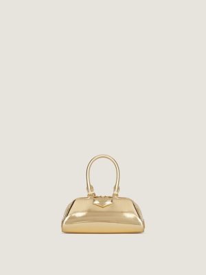 Mini Antigona East-west Bag In Laminated Leather