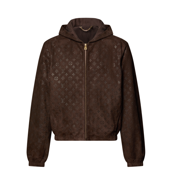 Monogram Embossed Suede Hoodie