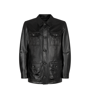 Natural Shine Leather Safari Jacket