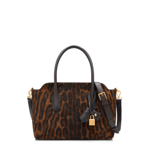 Ocelot-Print Suede Alexander Medium Top Handle