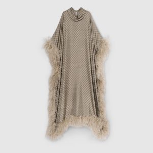 Printed Silk Twill Long Dress