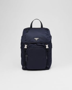 Re-Nylon And Saffiano Leather Backpack