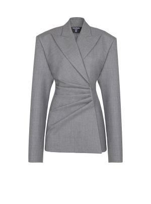 Short Jacket Dress In Draped Wool