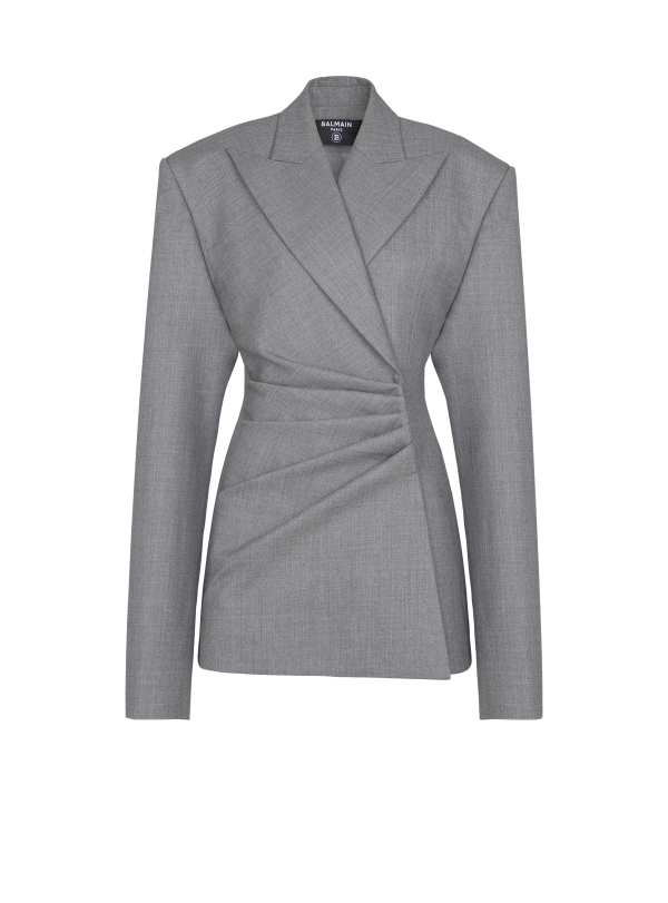 Short Jacket Dress In Draped Wool