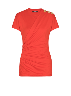 Short-Sleeved Draped Jersey T-shirt