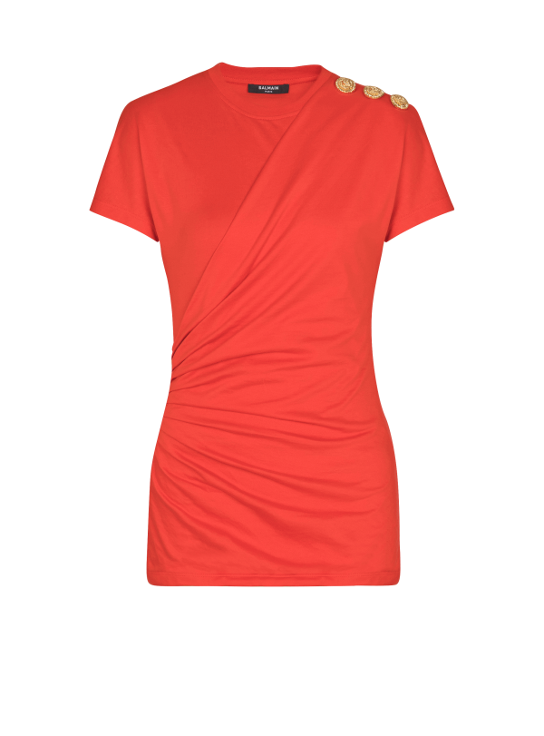 Short-Sleeved Draped Jersey T-shirt