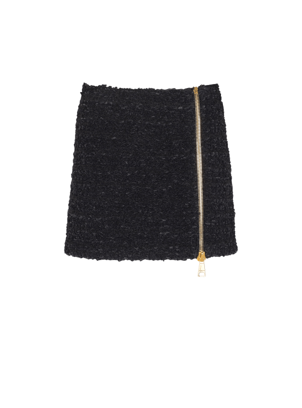 Short Zipped Tweed Skirt