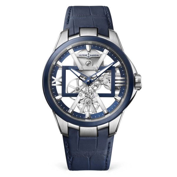 Skeleton X Blue - Alligator Leather Strap - 42mm