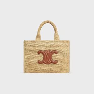 Small Cabas Thais In Raffia And Calfskin