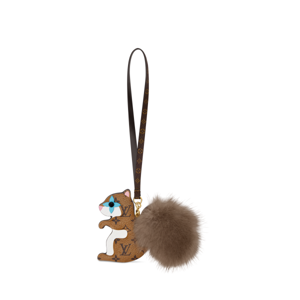 Squirrel LV Furry Friend Bag Charm
